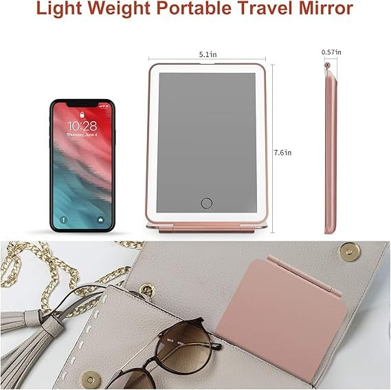 Travel-Friendly Rechargeable LED Mirror Tablet Shape with Touch Screen
