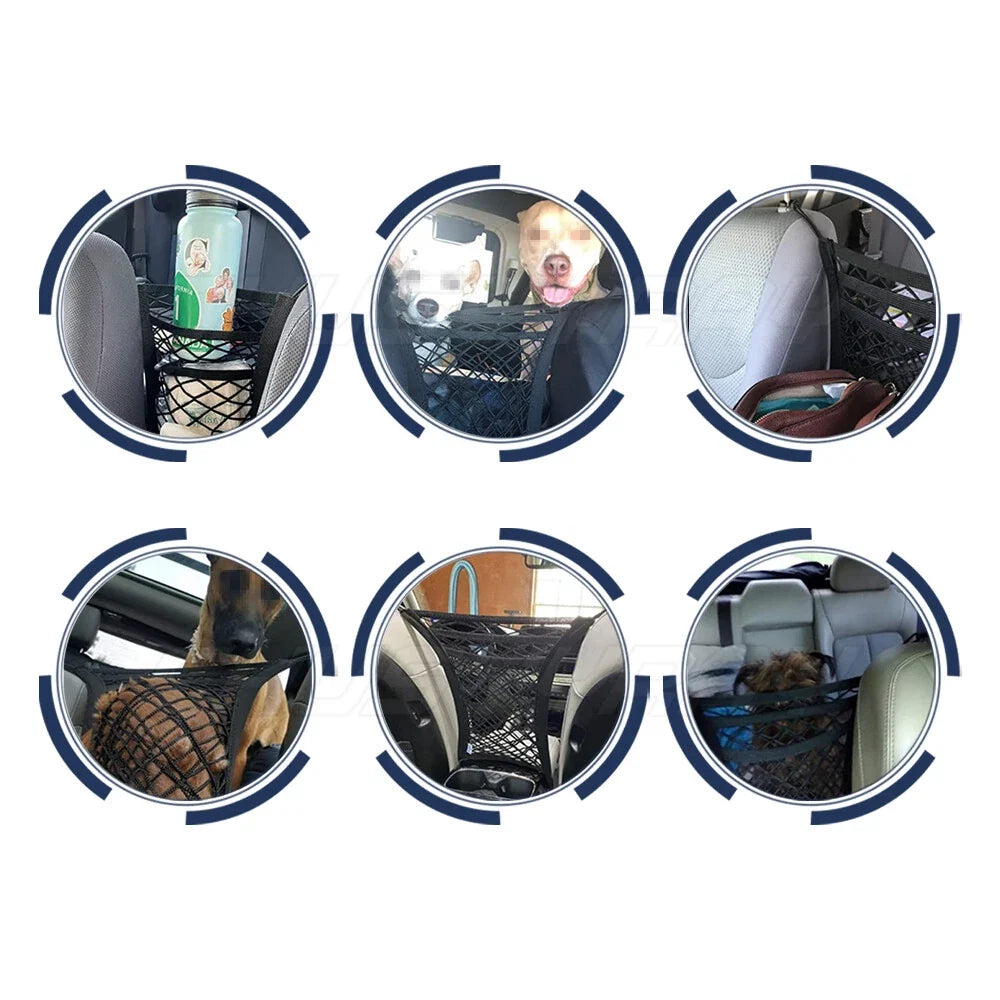 3 Layer Seat Storage Net & Barrier For Car Organizer